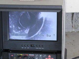 Sewer camera monitor during a drain inspection
